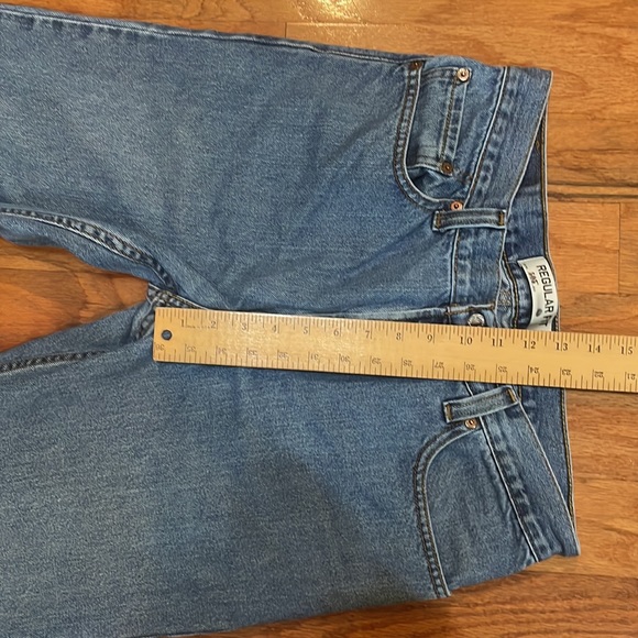 Levi’s 505 Regular Fit 34 x 32 Blue Jeans zip fly Pockets - Picture 10 of 14